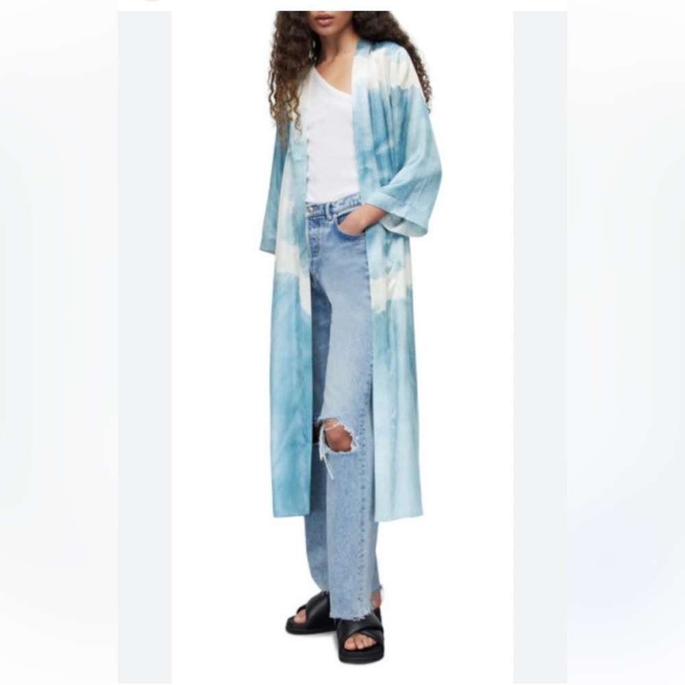 All Saints Light Blue Tie Dye Jacket size 4